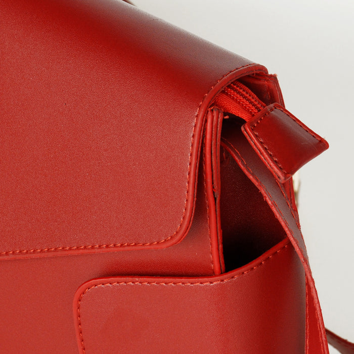 [Retro Wine-colored] Classic Double Handle Leatherette Handbag Shoulder Bag Satchel Bag Purse