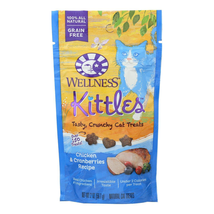 Wellness Pet Products Cat Treat - Kittles - Chicken & Cranberries - Case of 14 - 2 oz