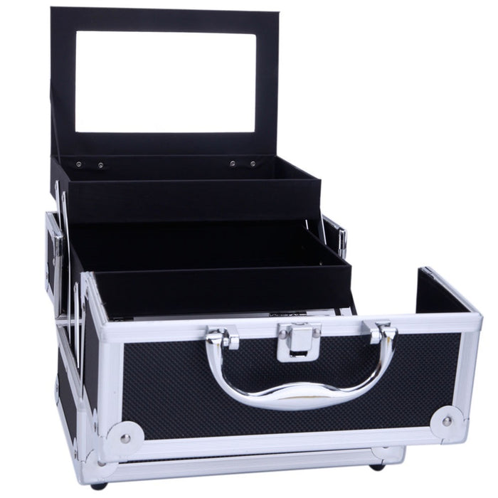 Makeup Train Case Portable Cosmetics & Jewelries Box Storage Organizer Classic & Concise YF