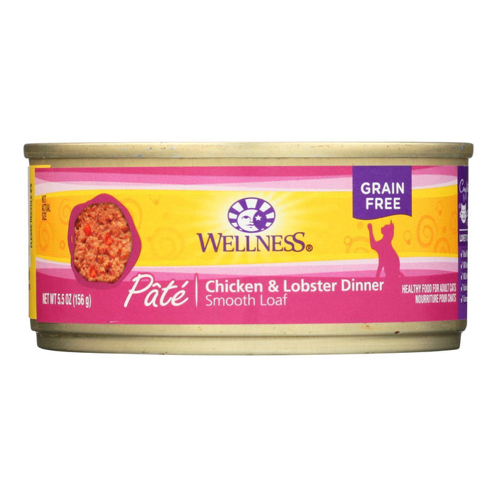 Wellness Pet Products Cat Food - Chicken and Lobster - Case of 24 - 5.5 oz.