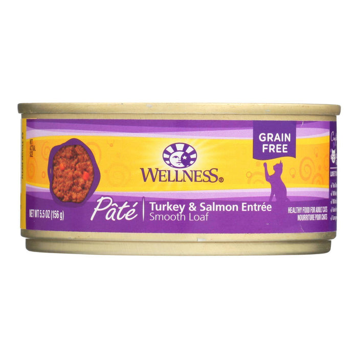 Wellness Pet Products Cat Food - Turkey and Salmon Recipe - Case of 24 - 5.5 oz.