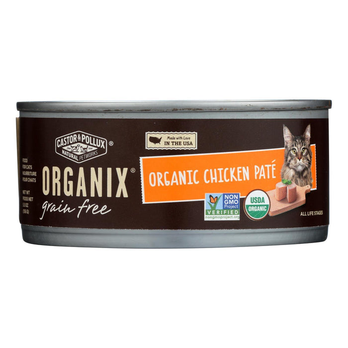 Castor and Pollux Organic Cat Food - Chicken Pate - Case of 24 - 5.5 oz.