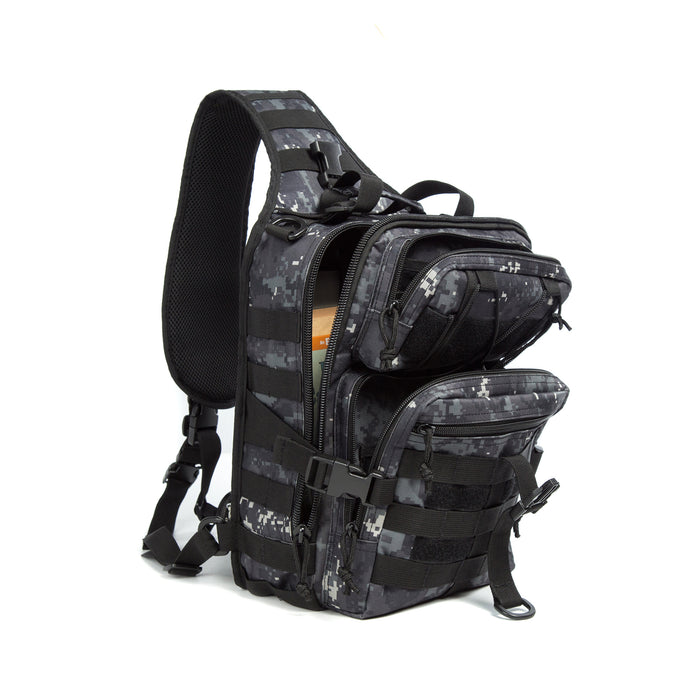Tactical EDC Sling Bag Pack, Military Rover Shoulder Molle Backpack, with USA Flag Patch
