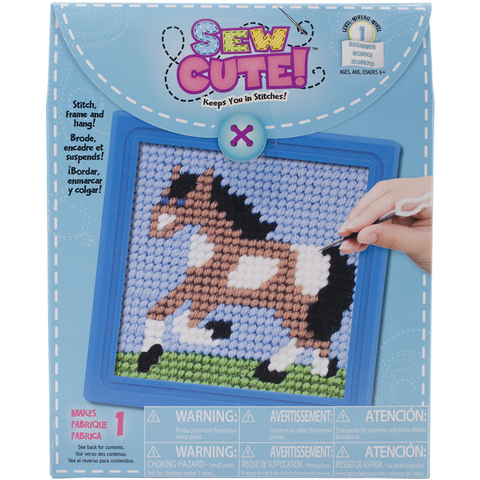 Sew Cute! Horse Needlepoint Kit-6"X6" Stitched In Yarn