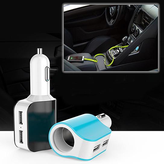 Dual USB Car Charger with access to Cigarette Lighter Port