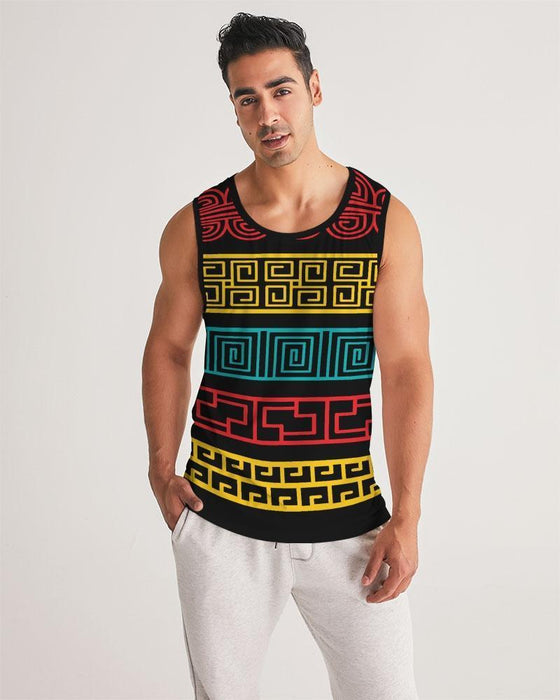 Men's Sports Tank Top, Colorful Print Athletic Shirt