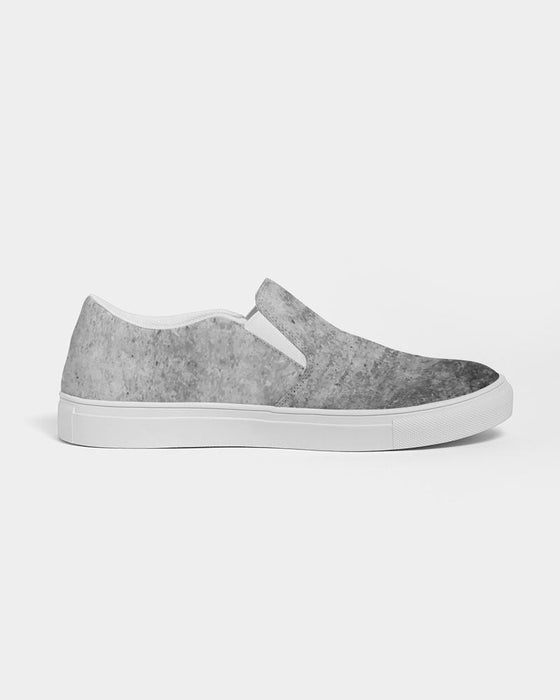 Men's Athletic Sneakers, Grey Low Cut Slip-On Canvas Sports Shoes - 01FE3T