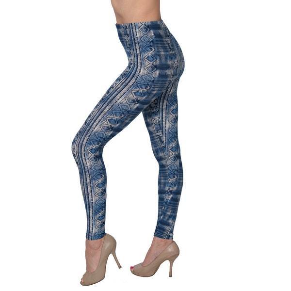 Women's Denim Aztec Printed Legging S/M Case Pack 36