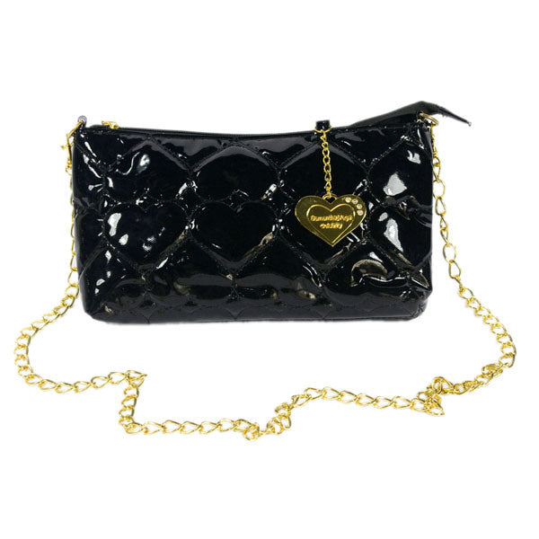 [Laura Favor] Fashion Black Love Leatherette Satchel Bag Handbag Purse Shoulder Bag