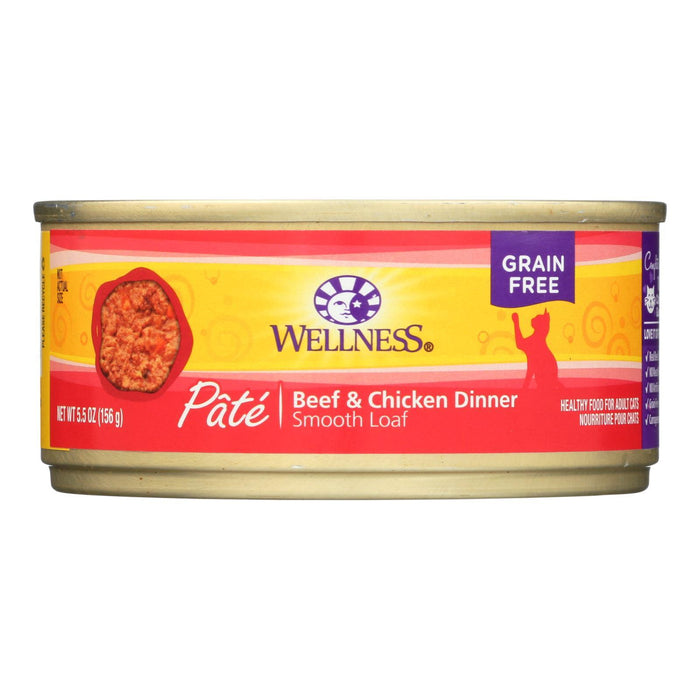 Wellness Pet Products Cat Food - Beef and Chicken - Case of 24 - 5.5 oz.