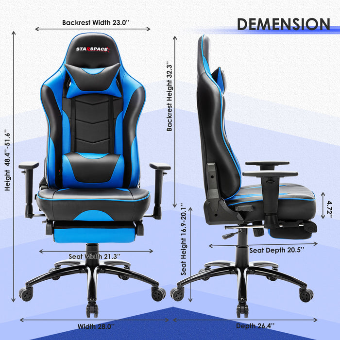 Free Shipping High-Back Reclining Ergonomic Gaming Chair with Adjustable Armrest