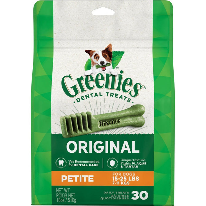 Greenies Original Dental Dog Chews Petite - 30 Treats - (Dogs 15-25 lbs)