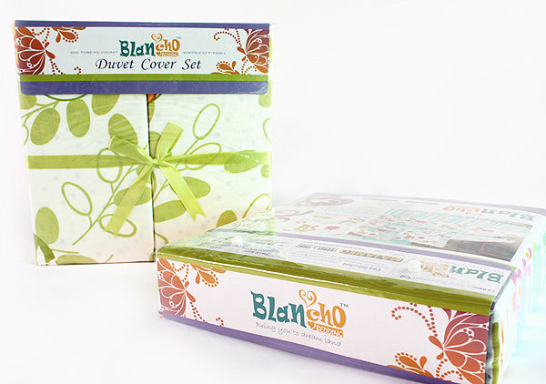 Blancho Bedding - [Artistic Blue] 100% Cotton 3PC Sheet Set (Twin Size)