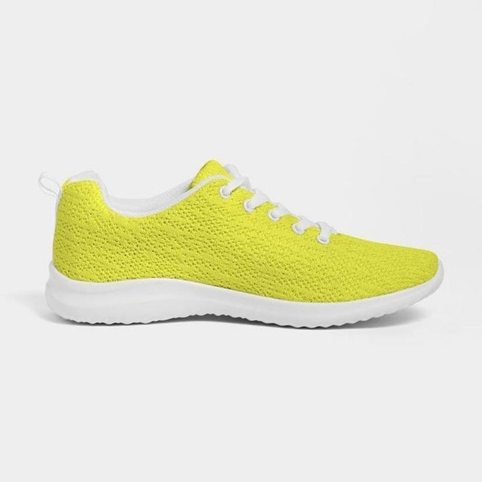 Men's Athletic Sneakers, Yellow Low Top Canvas Running Shoes - 01DO7O