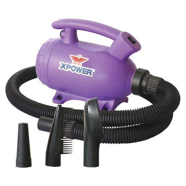 XPOWER B-55 Purple B-55 Portable Home Pet Grooming Force Hair Dryer and Vacuum (Purple)