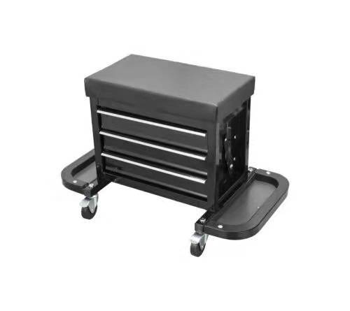 Rolling Seat Creeper Tool Chest Storage / Tool Box with 3 Drawers and Wheels