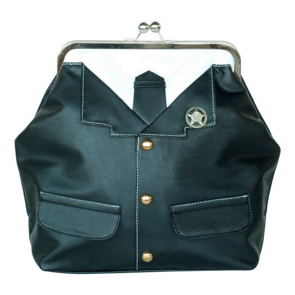 [Night Magics] Stylish Black Double Handle Leatherette Bag Handbag Purse