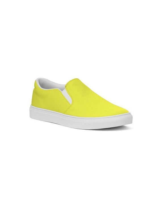 Men's Athletic Sneakers, Yellow Low Top Canvas Sports Shoes - 01DO7Z