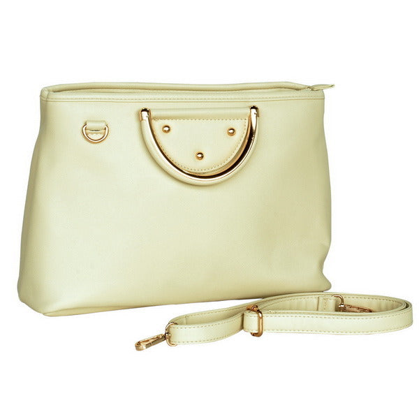 [Love Waiting] Stylish White Double Handle Leatherette Bag Handbag Purse