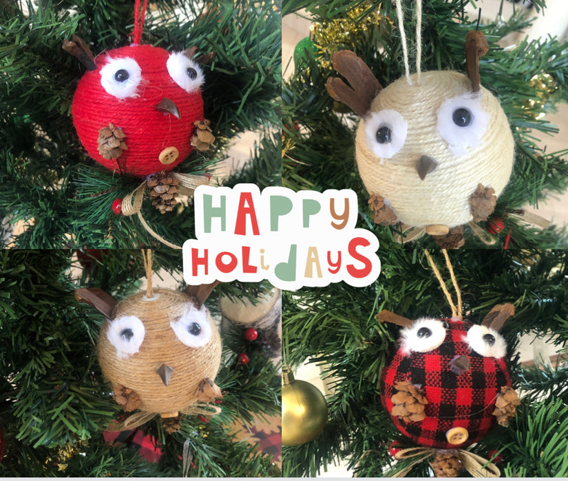 Christmas Owl Ornaments - 12 Pack