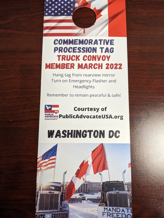 Freedom Convoy Commemorative Procession Tag (11X4 in)