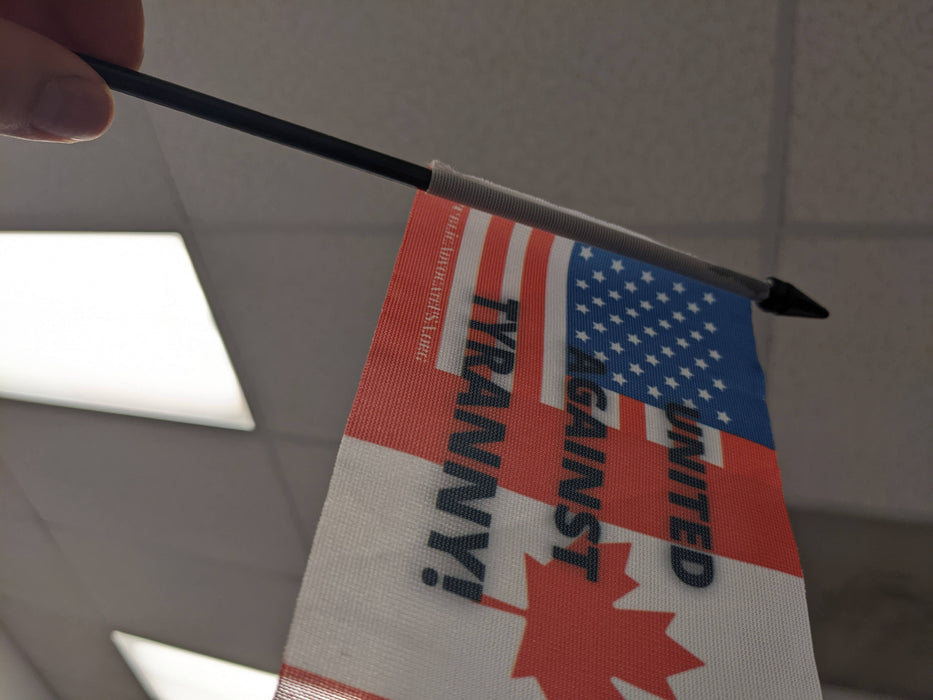 USA/Canada FlagUnited Against Tyranny Hand Flag (4X6 in)